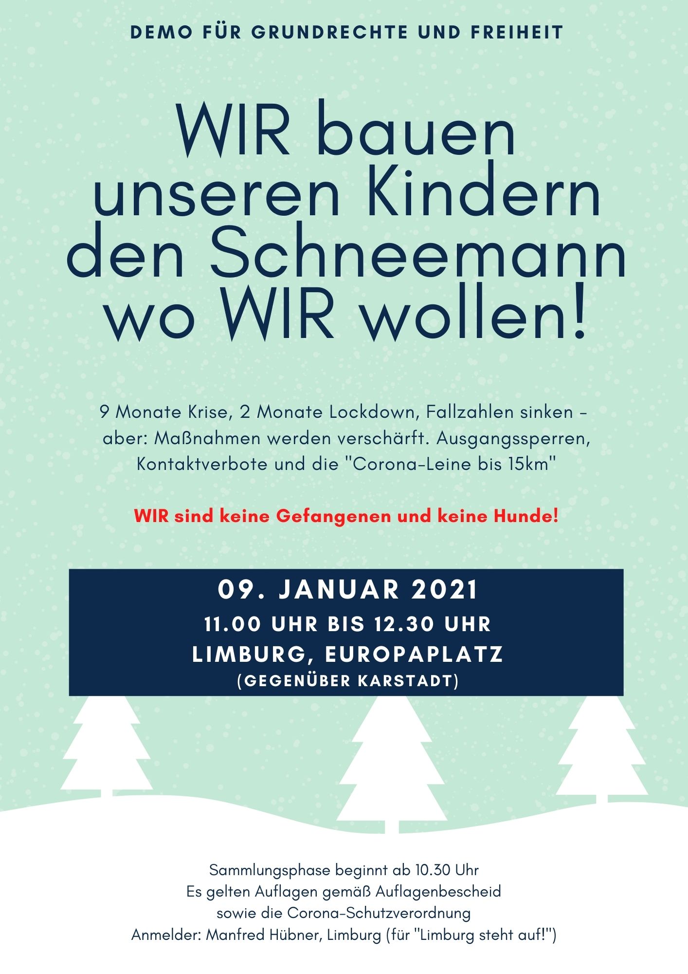 Aufruf zur Demo am 09.01.2021 in Limburg